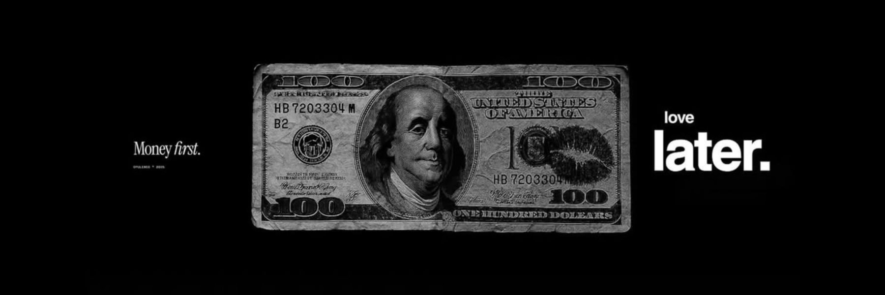 Monochrome money-themed artwork
